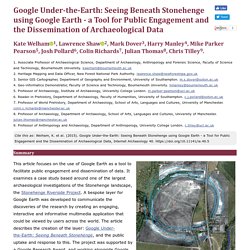 Internet Archaeol. 40. Welham et al. Google Under-the-Earth: Seeing Beneath Stonehenge... Summary