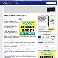 The Internet’s Biggest Google Whores « John Chow dot Com