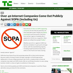 Over 40 Internet Companies Come Out Publicly Against SOPA (Including Us)