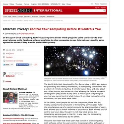 Internet Privacy: Resist the Temptations of the Cloud! - SPIEGEL ONLINE - News - International