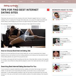 Tips For Find Best Internet Dating Sites - DatingSexySingles.co.uk