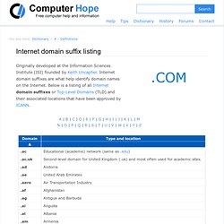 Internet domain suffixes
