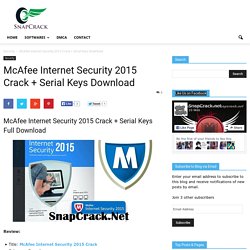 crack for mcafee internet security