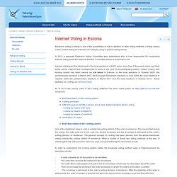 Internet Voting - Voting methods in Estonia - Estonian National Electoral Committee