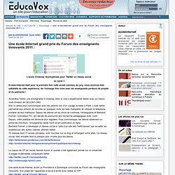 Une école-Internet grand prix du Forum des enseignants innovants 2011 :