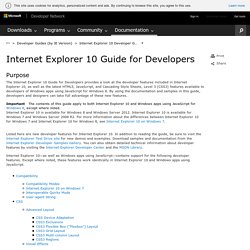 Internet Explorer 10 Guide for Developers
