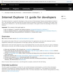 Internet Explorer 11 guide for developers