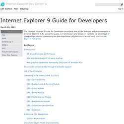 Internet Explorer 9 Guide for Developers