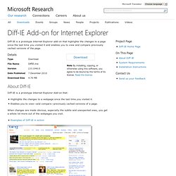 Diff-IE Add-on for Internet Explorer