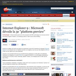 Internet Explorer 9 : Microsoft dévoile la 3e "platform preview"