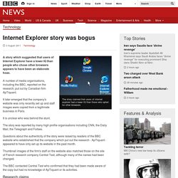 Internet Explorer story was bogus