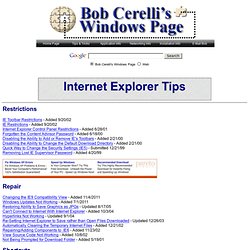Internet Explorer Tips