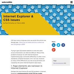 Internet Explorer & CSS issues