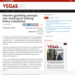 Internet gambling prompts rare meeting of Gaming Policy Committee