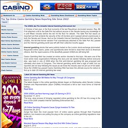 US Internet Gambling Legislation and UIGEA News