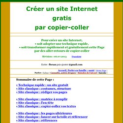 Creer un site Internet gratis par copier-coller