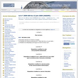 Loi n° 2009-669 du 12 juin 2009 (HADOPI)