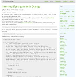 Blog: "Internet lifestream with Django"