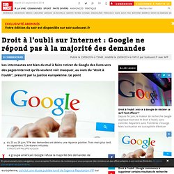 Droit à l'oubli sur Internet : Google ne répond pas à la majorité des demandes