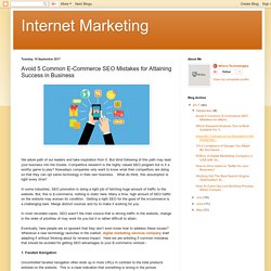 Avoid 5 Common E-Commerce SEO Mistakes for Attaining Success in Business