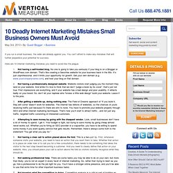 10 Deadly Internet Marketing Mistakes Small Business Owners Must Avoid