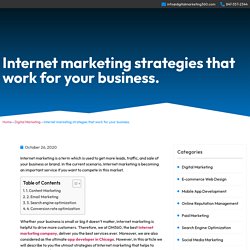 Internet marketing strategies that work for your business