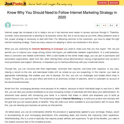 Know Why You Should Need to Follow Internet Marketing Strategy in 2020