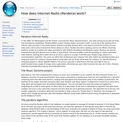 How does Internet Radio (Pandora) work?