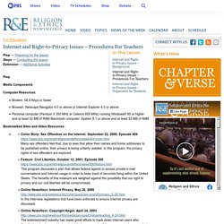 Internet and Right-to-Privacy Issues - Procedures For Teachers - Religion & Ethics NewsWeekly