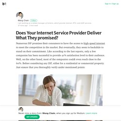 Does Your Internet Service Provider Deliver What They promised?