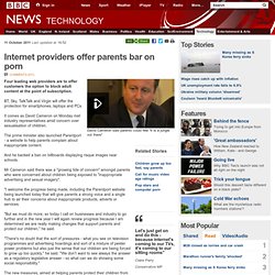 Internet providers offer parents bar on porn