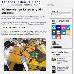 3G Internet on Raspberry Pi – Success!