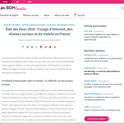 État des lieux 2018 : l’usage d’Internet, des réseaux sociaux et du mobile en France