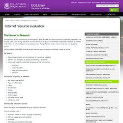 Internet resource evaluation