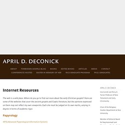 Internet Resources — April D. DeConick