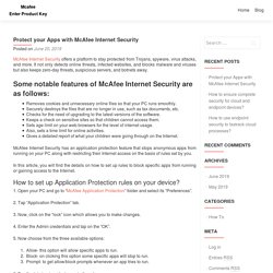 Protect your Apps with McAfee Internet Security