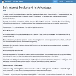 Bulk Internet Service and Its Advantages