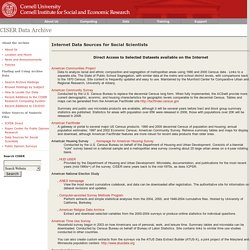 Internet Data Sources for Social Scientists
