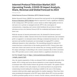 May 2021 Report on Global Internet Protocol Television Market Size, Share, Value, and Competitive Landscape 2021