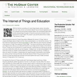 The Internet of Things and Education
