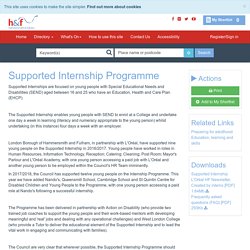 Supported Internship Programme Hammersmith and Fulham