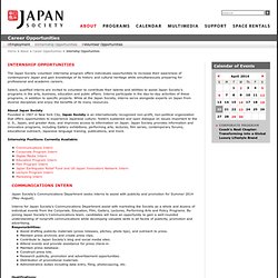Internship Opportunities: Career Opportunities: About: Japan Society