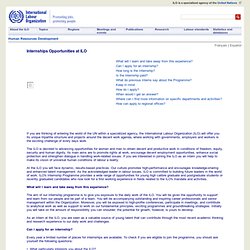 Internship opportunities at the ILO