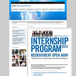 IDGVV Internship Program with Portfolio Companies – Summer 2012