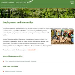 Employment and Internships – Garfield Park Conservatory