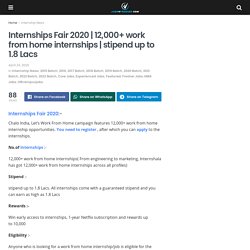 12,000+ work from home internships