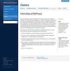 Internships at McKinsey