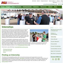 Internships // School of Sustainability // Arizona State University