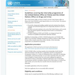 Internships at the United Nations Office at Vienna (UNOV) and the United Nations Office on Drugs and Crime (UNODC)