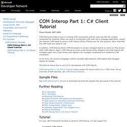 COM Interop Part 1: C# Client Tutorial (C#)